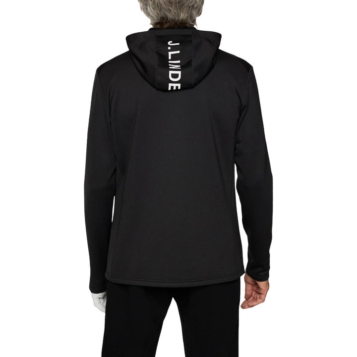 J.Lindeberg Aerial Full Zip Hood Golf Jacket Black - FW25 Men