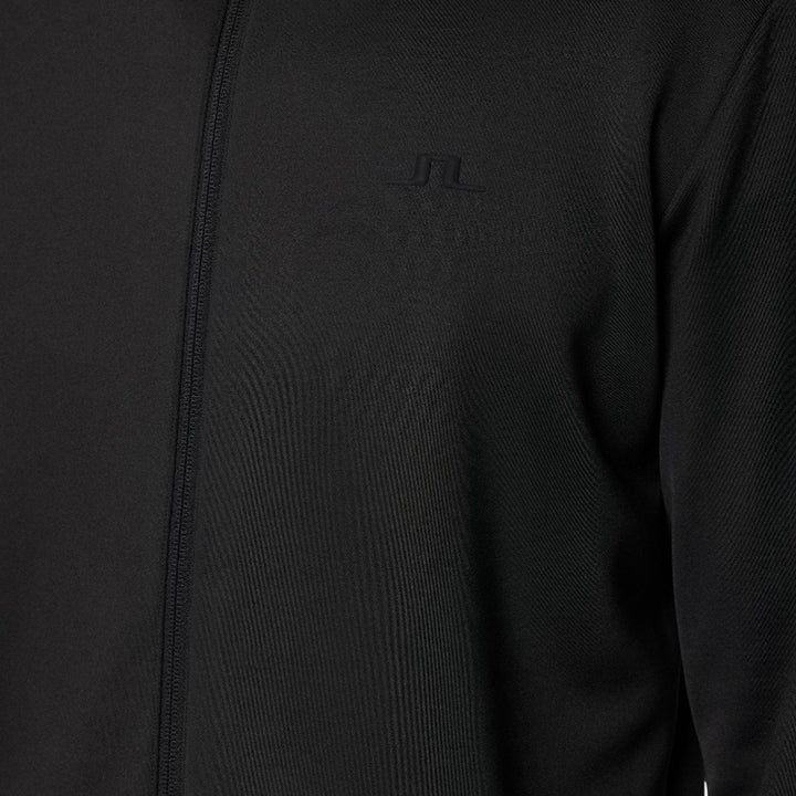 J.Lindeberg Aerial Full Zip Hood Golf Jacket Black - FW25 Men