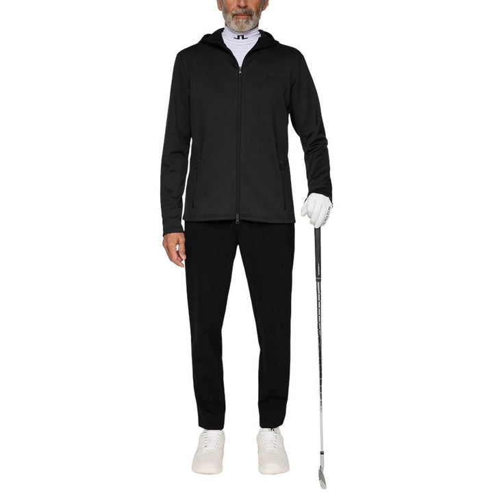 J.Lindeberg Aerial Full Zip Hood Golf Jacket Black - FW25 Men