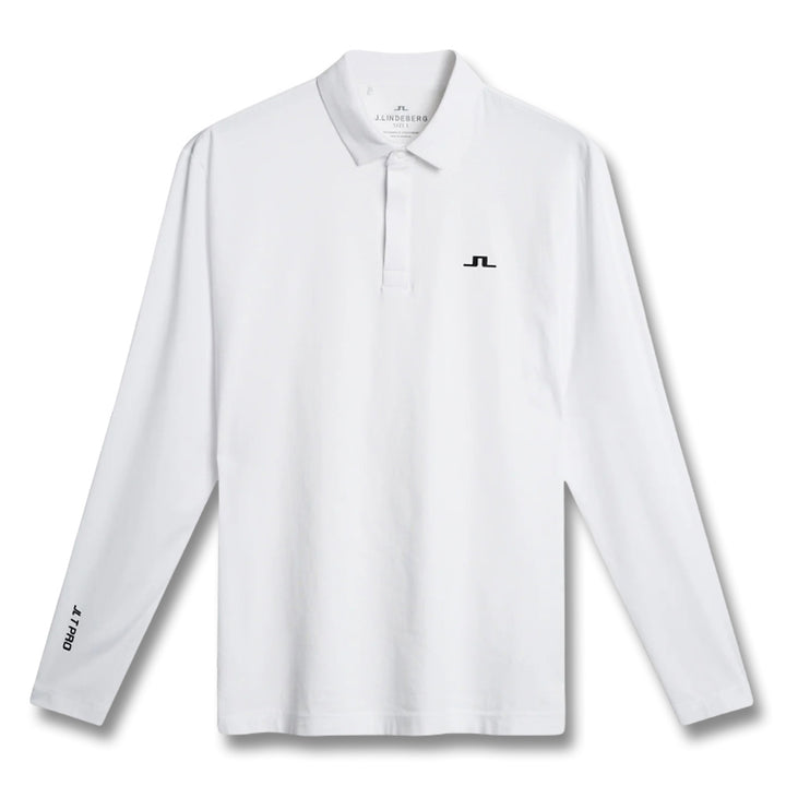 J.Lindeberg Sean Hybrid Longsleeve Golf Polo White - FW25 Men