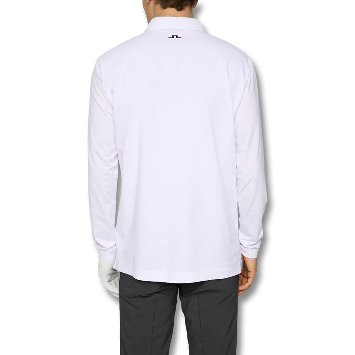 J.Lindeberg Sean Hybrid Longsleeve Golf Polo White - FW25 Men