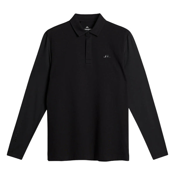 J.Lindeberg Sean Hybrid Longsleeve Golf Polo Black - FW25 Men
