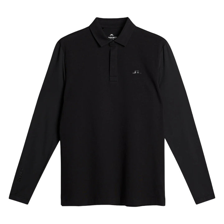J.Lindeberg Sean Hybrid Longsleeve Golf Polo Black - FW25 Men