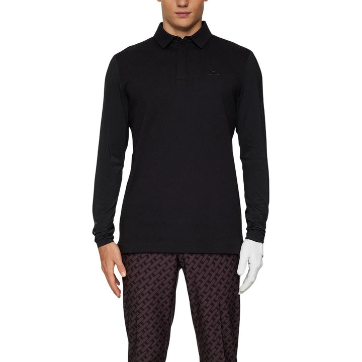 J.Lindeberg Sean Hybrid Longsleeve Golf Polo Black - FW25 Men