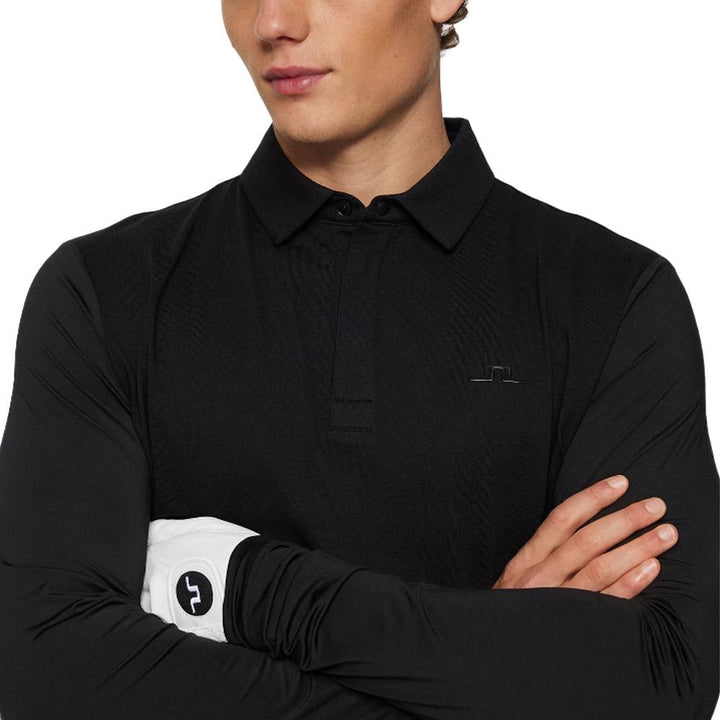 J.Lindeberg Sean Hybrid Longsleeve Golf Polo Black - FW25 Men
