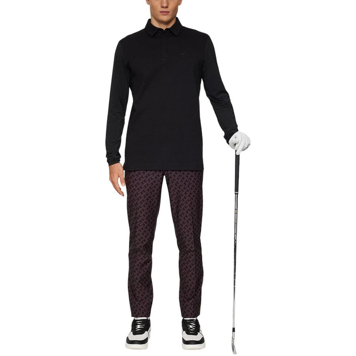 J.Lindeberg Sean Hybrid Longsleeve Golf Polo Black - FW25 Men