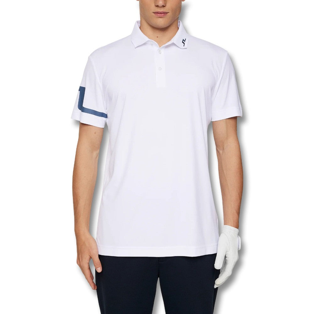 J.Lindeberg Heath Golf Polo White - FW25 Men – Golfio