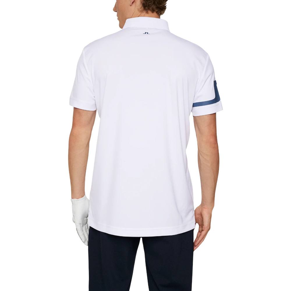 J.Lindeberg Heath Golf Polo White - FW25 Men – Golfio