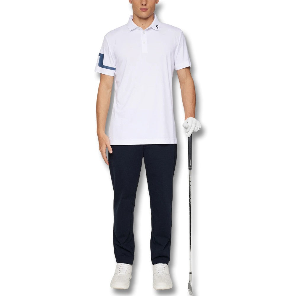 J.Lindeberg Heath Golf Polo White - FW25 Men – Golfio