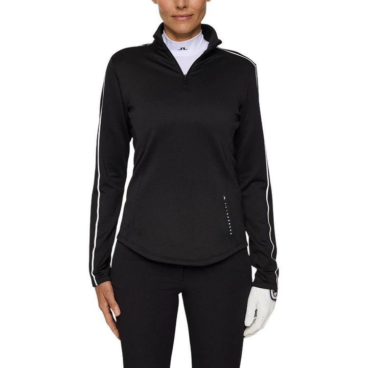 J.Lindeberg Nefe Quarter Zip Mid Layer Golf Jacket Black - FW25 Women