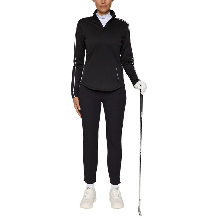 J.Lindeberg Nefe Quarter Zip Mid Layer Golf Jacket Black - FW25 Women
