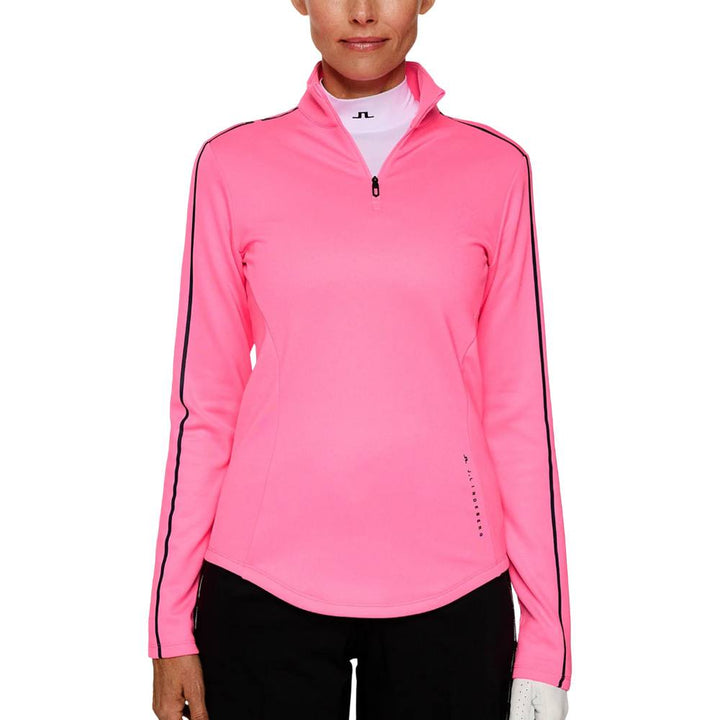J.Lindeberg Nefe Quarter Zip Mid Layer Golf Jacket Eosine Pink - FW25 Women