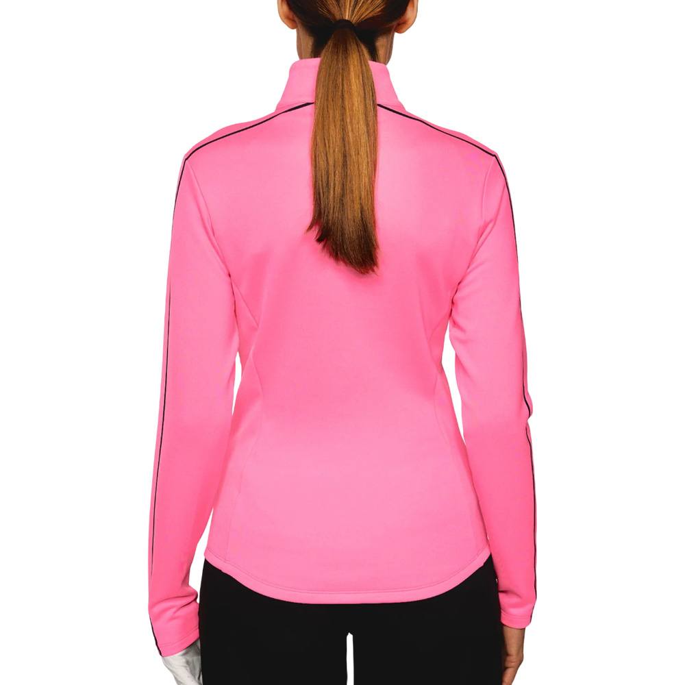 J.Lindeberg Nefe Quarter Zip Mid Layer Golf Pullover Eosine Pink