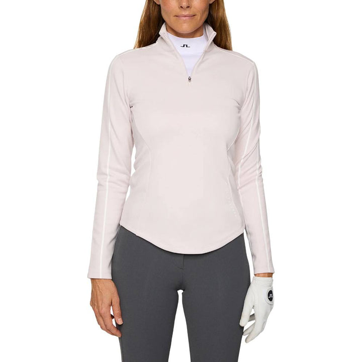 J.Lindeberg Nefe Quarter Zip Mid Layer Golf Jacket Grey Lilac - FW25 Women