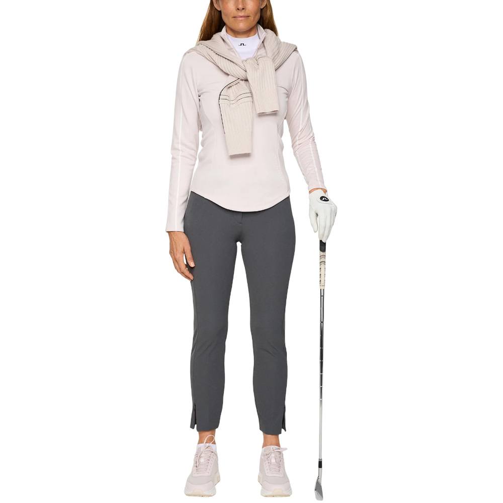 J.Lindeberg Nefe Quarter Zip Mid Layer Golf Pullover Grey Lilac