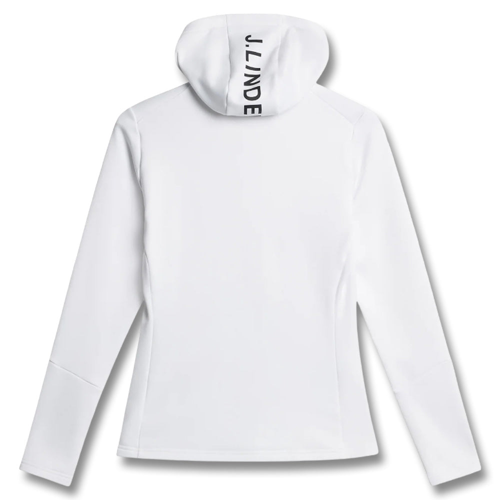 J.Lindeberg Aerialle Zip Hood Golf Jacket White - FW25 Women – Golfio