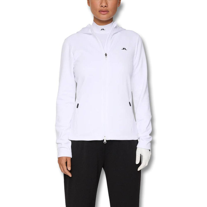 J.Lindeberg Aerialle Zip Hood Golf Jacket White - FW25 Women