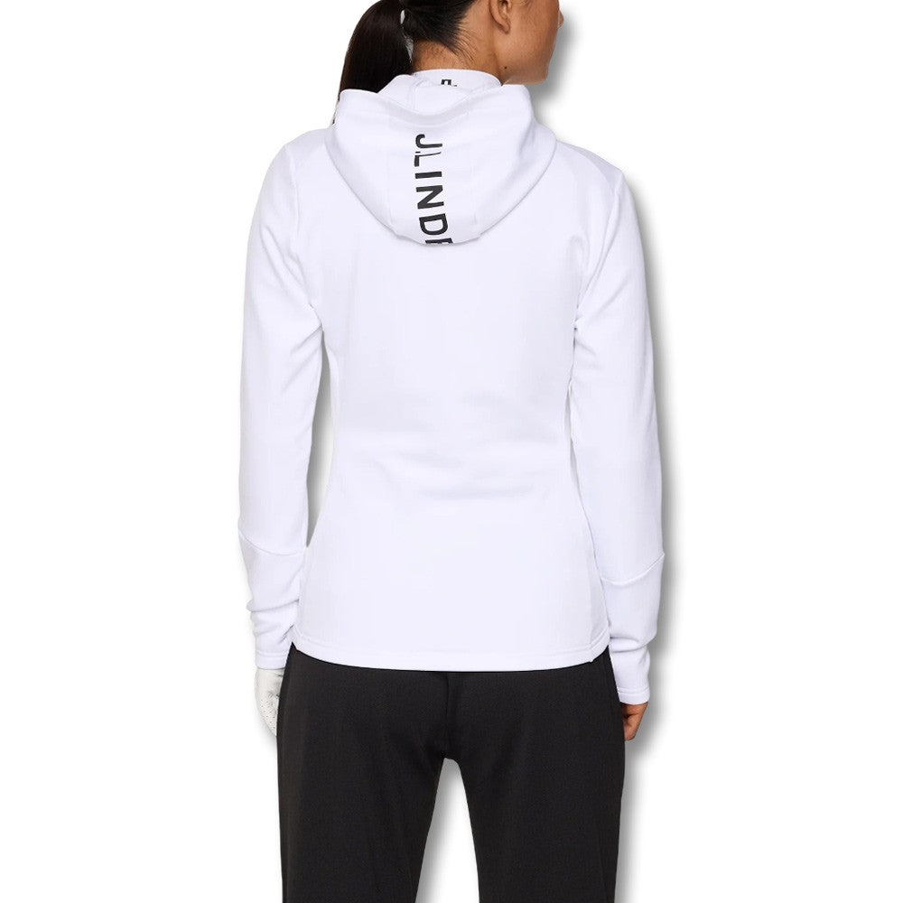 J.Lindeberg Aerialle Zip Hood Golf Jacket White - FW25 Women – Golfio