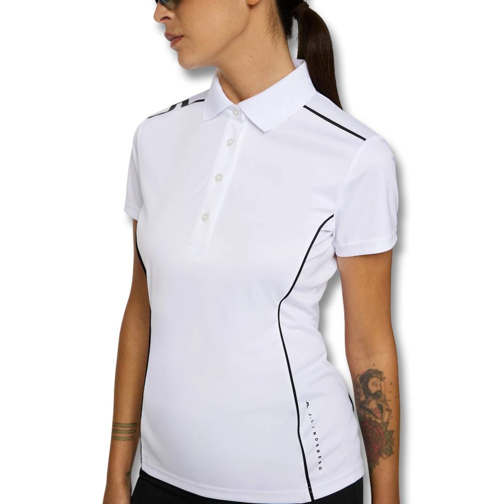 J.Lindeberg Leyla Golf Polo White - FW25 Women – Golfio