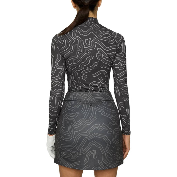 J.Lindeberg Ella Print Compression Top Golf Baselayer Topo Asphalt - FW25 Women