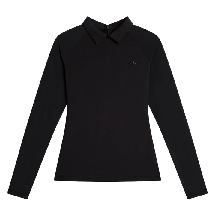 J.Lindeberg Tori Hybrid Longsleeve Golf Polo Black - FW25 Women