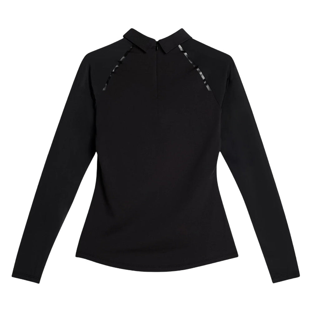 J.Lindeberg Tori Hybrid Longsleeve Golf Polo Black - FW25 Women