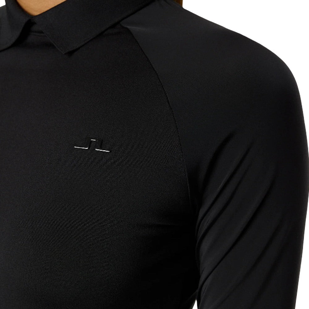 J.Lindeberg Tori Hybrid Longsleeve Golf Polo Black - FW25 Women