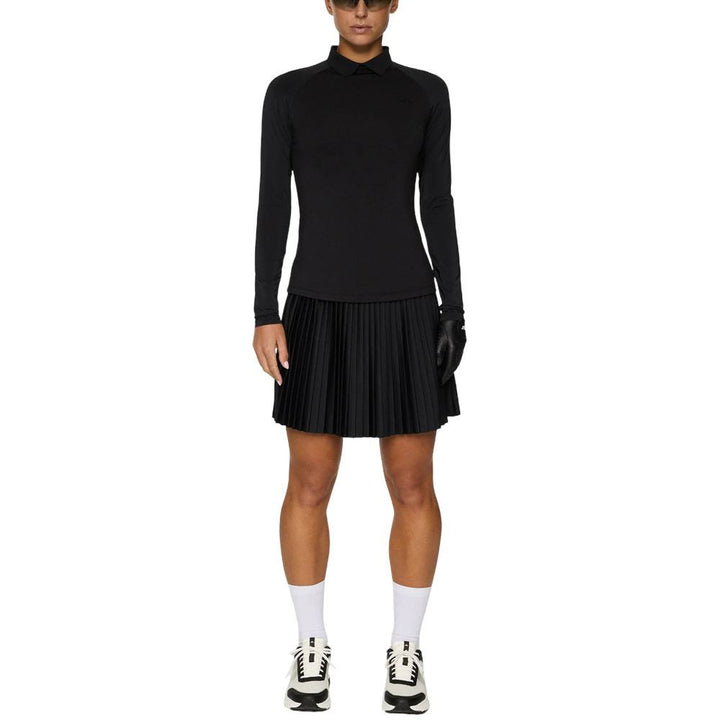 J.Lindeberg Tori Hybrid Longsleeve Golf Polo Black - FW25 Women