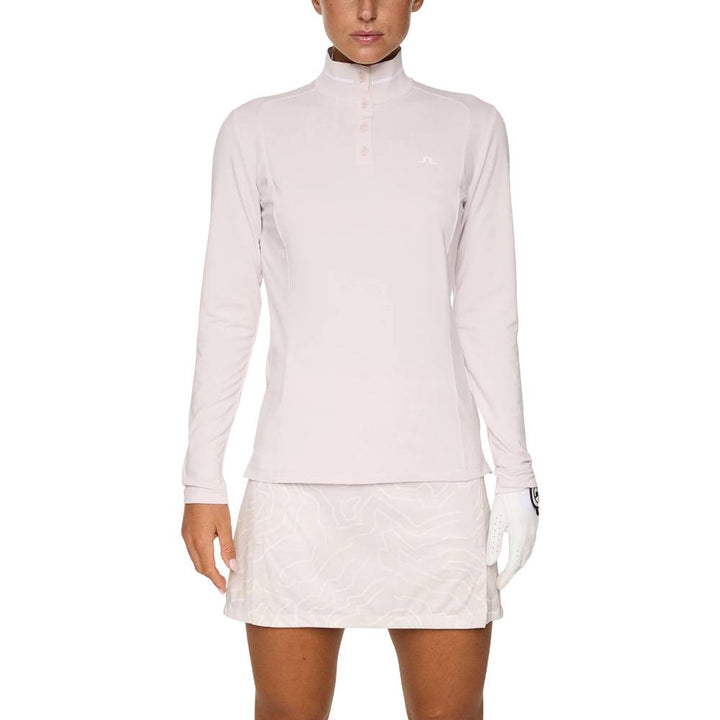 J.Lindeberg Hertta Longsleeve Golf Polo Grey Lilac - FW25 Women