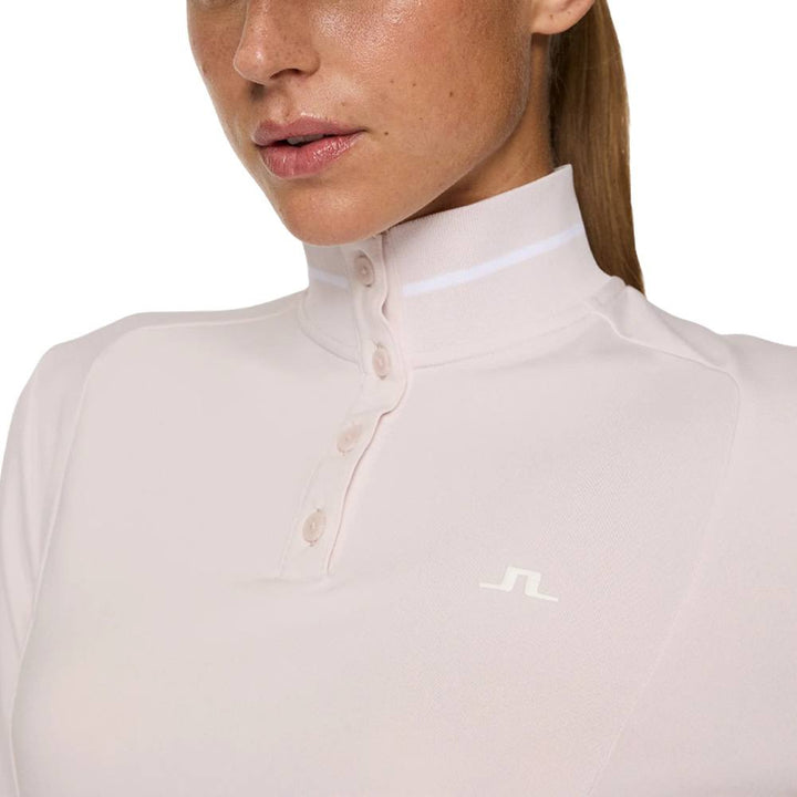 J.Lindeberg Hertta Longsleeve Golf Polo Grey Lilac - FW25 Women