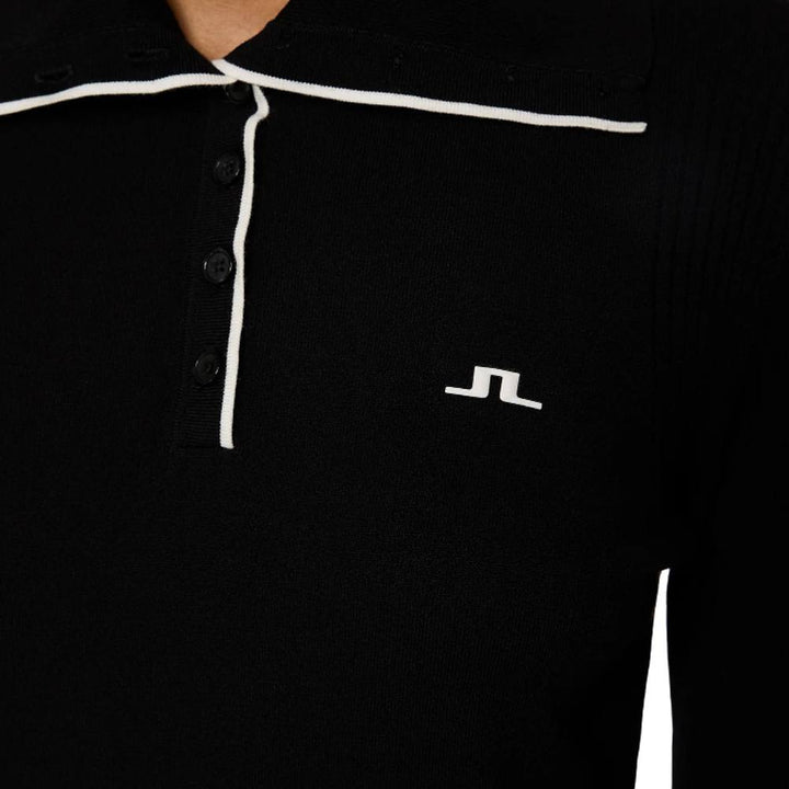 J.Lindeberg Leonie Knitted Golf Polo Black - FW25 Women