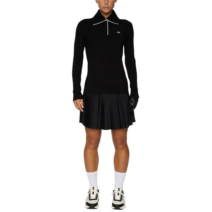 J.Lindeberg Leonie Knitted Golf Polo Black - FW25 Women