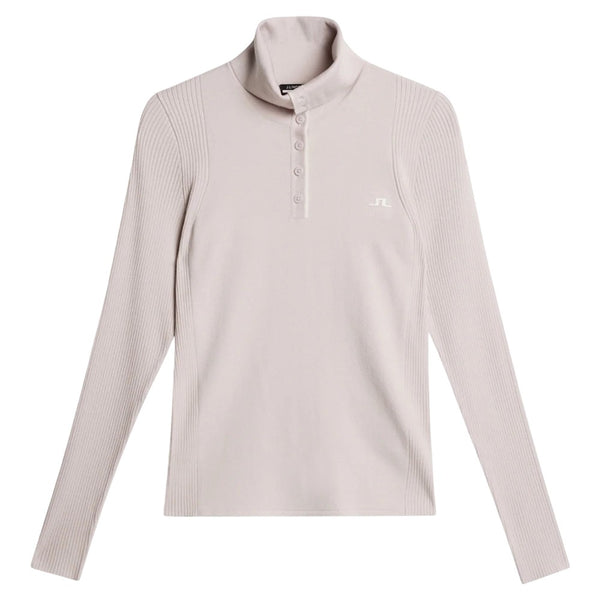 J.Lindeberg Leonie Knitted Golf Polo Grey Lilac - FW25 Women