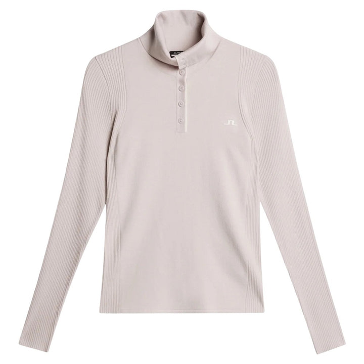 J.Lindeberg Leonie Knitted Golf Polo Grey Lilac - FW25 Women
