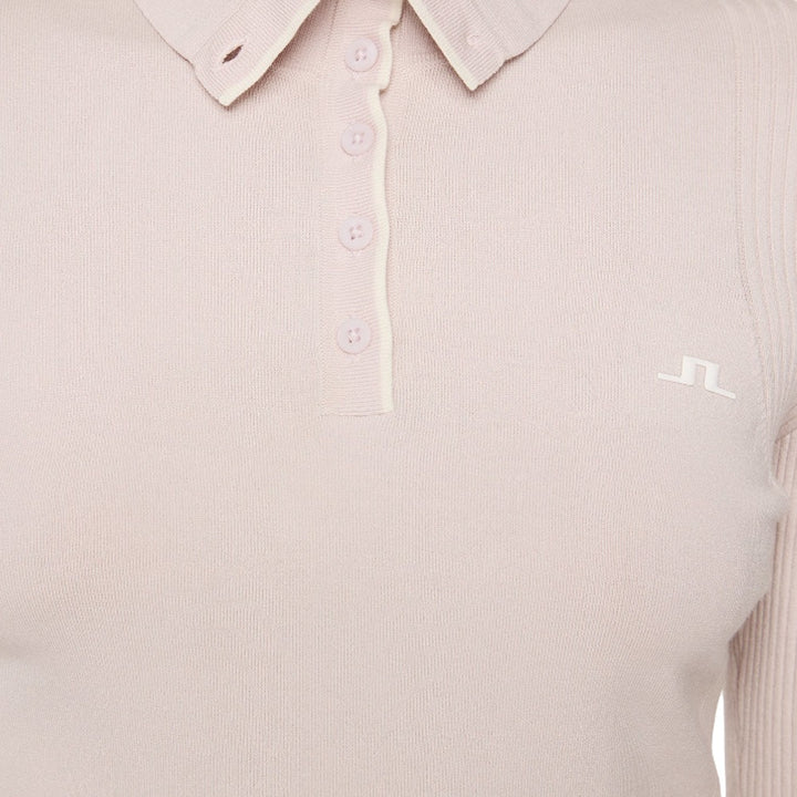 J.Lindeberg Leonie Knitted Golf Polo Grey Lilac - FW25 Women