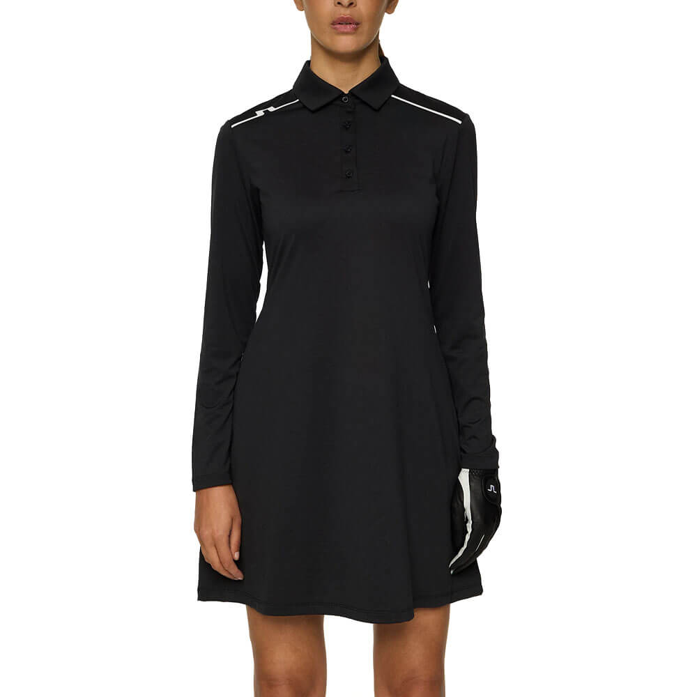 long sleeve golf dress women J.Lindeberg Women's Gizelle Long Sleeve Dress 9232919- Medium Black