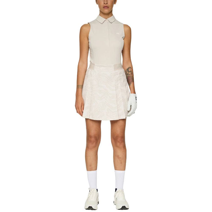 J.Lindeberg Alesia Print Golf Skirt Topo Moonbeam L - FW25 Women