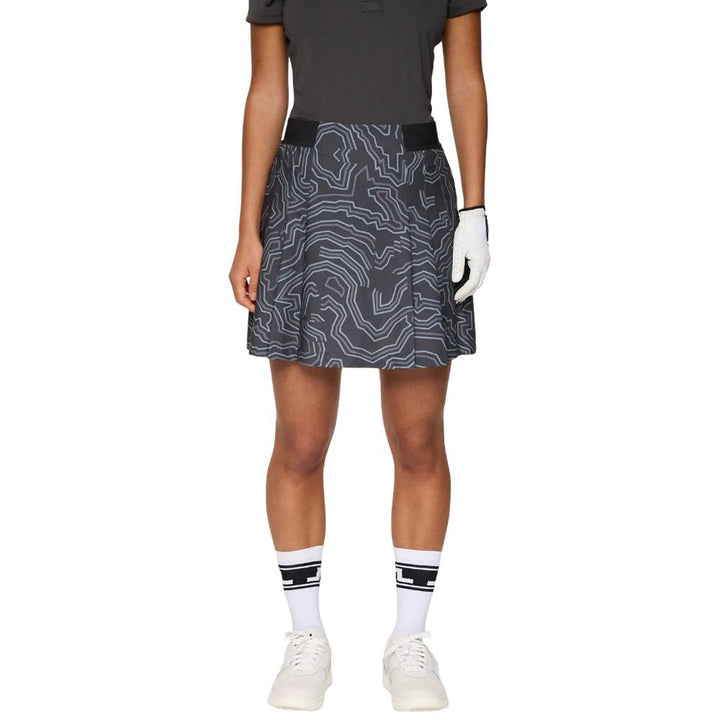 J.Lindeberg Alesia Print Golf Skirt Topo Asphalt L - FW25 Women