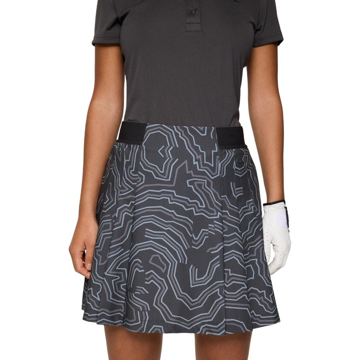 J.Lindeberg Alesia Print Golf Skirt Topo Asphalt L - FW25 Women