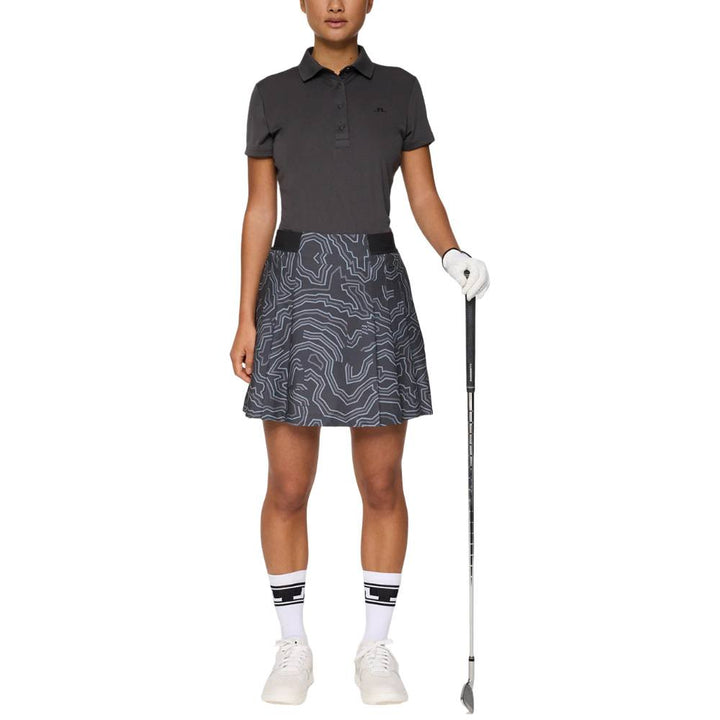 J.Lindeberg Alesia Print Golf Skirt Topo Asphalt L - FW25 Women