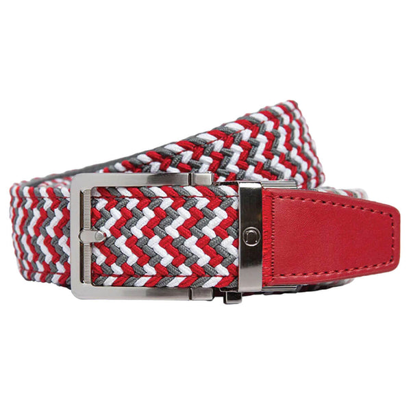 Nexbelt Braided Golf Belt Scarlet/Grey/White - 25 Men