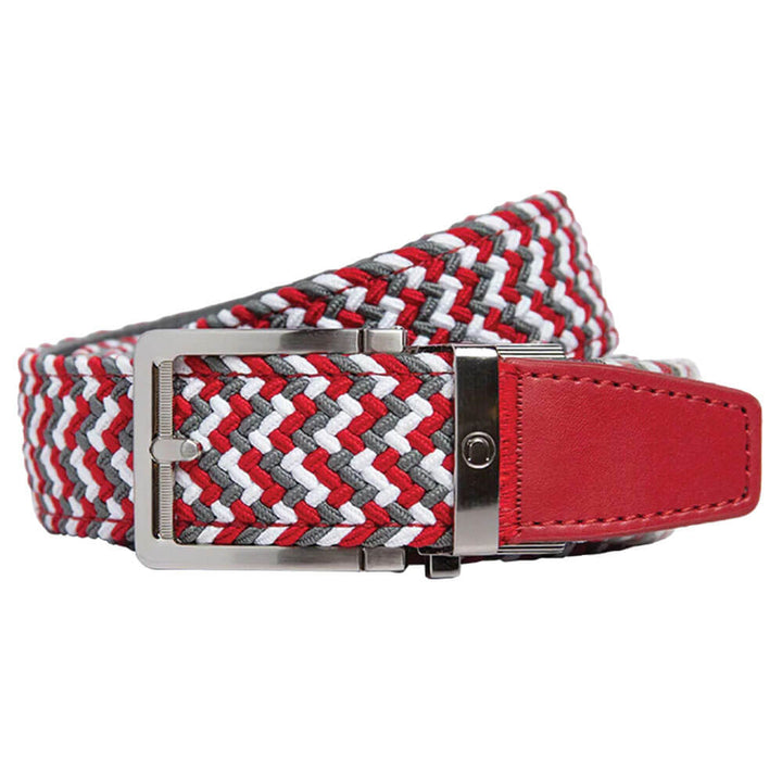 Nexbelt Braided Golf Belt Scarlet/Grey/White - 25 Men