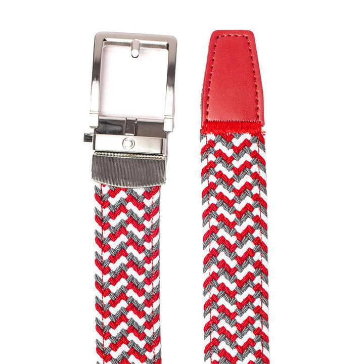 Nexbelt Braided Golf Belt Scarlet/Grey/White - 25 Men