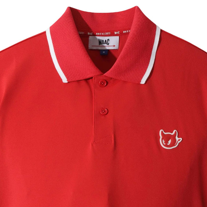 WAAC Rib Collar WAACKY Golf Polo Red - FW25 Men
