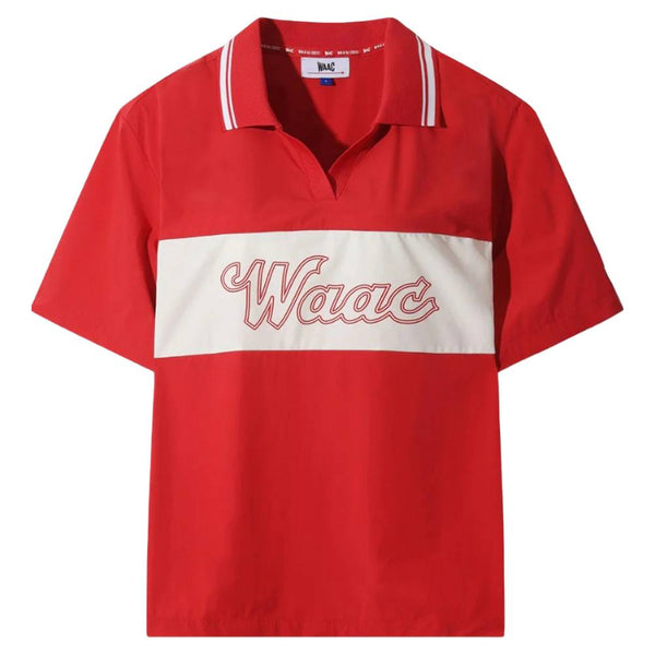 WAAC Rib Collar Shortsleeve Stretch Golf Polo Red - FW25 Women