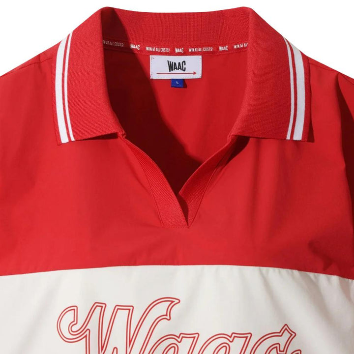 WAAC Rib Collar Shortsleeve Stretch Golf Polo Red - FW25 Women