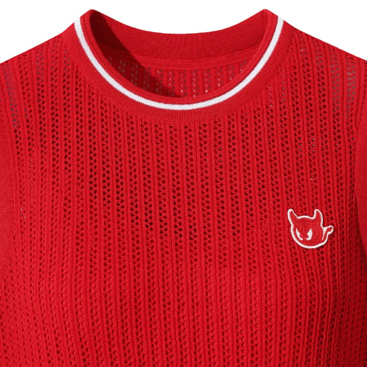 WAAC Mesh Knit Golf Dress Red - FW25 Women