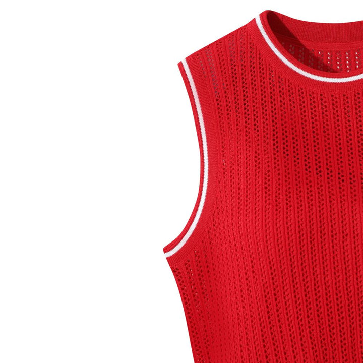 WAAC Mesh Knit Golf Dress Red - FW25 Women