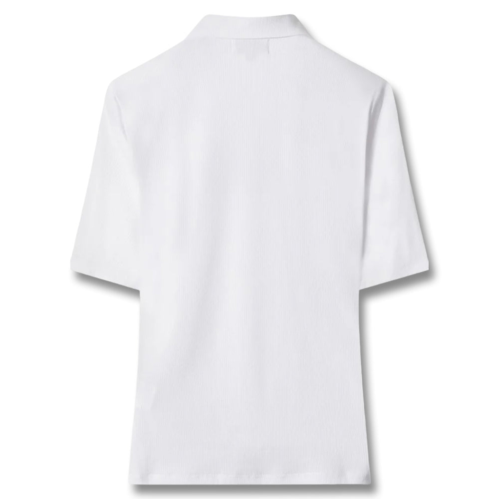 WAAC Essential Rib Jersey Golf Polo White - FW25 Women – Golfio