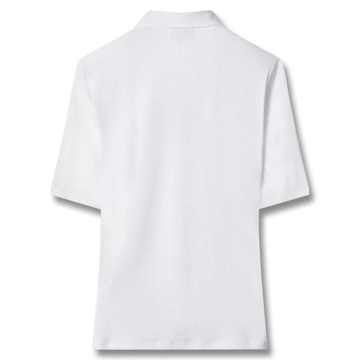 WAAC Essential Rib Jersey Golf Polo White - FW25 Women